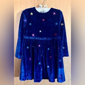 Joules Blue Star Velvet Dress